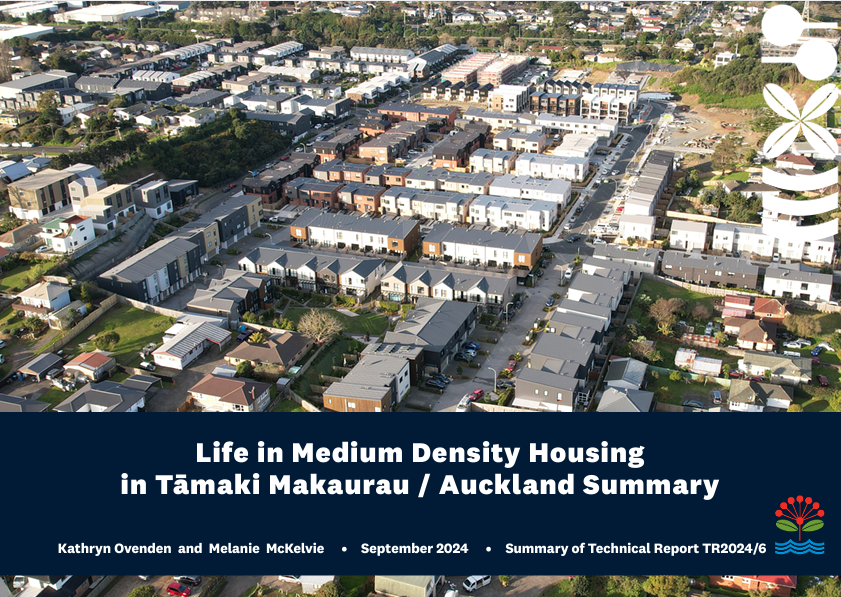 Cover page of the Life in Medium Density Housing in Tamaki Makaurau /Auckland Summary 