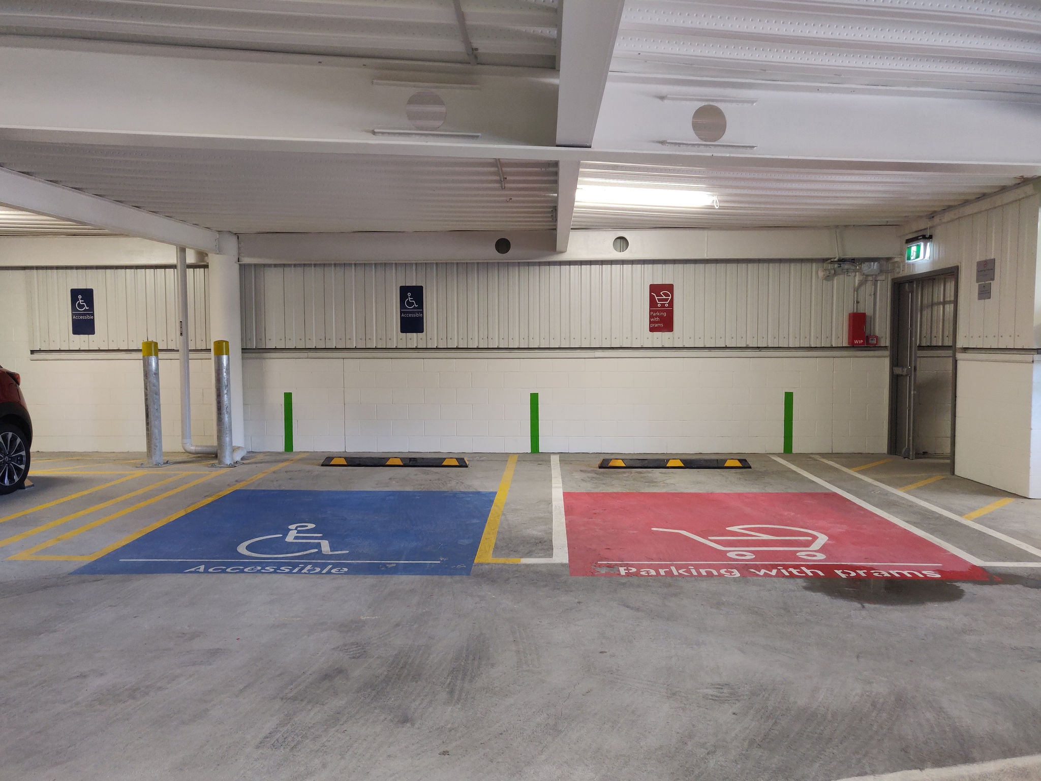 In addition to accessible car parks, consider the provision of priority car parking for example for caregivers with young children or older adults. 